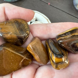Tiger’s Eye Tumbled Stone, Medium, Ethically Sourced, Tiger Eye Tumble Crystal, Polished Tiger Eye, Pocket Stone, Courage, Meditation, Gift