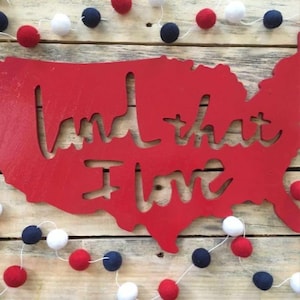 Patriotic Americana Felt Ball Garland - Handcrafted Red, White & Blue Décor