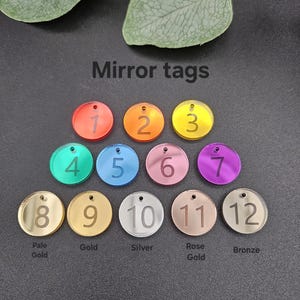Custom Acrylic Number Tags | Round Labels - Etsy