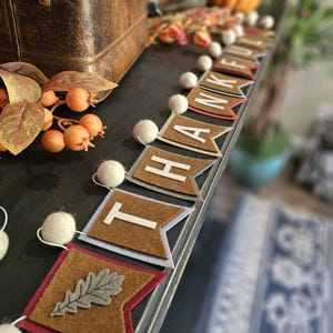 Fall Party Garland Decorations | Thanksgiving Décor | Colorful Handmade Felt Ball Garland | Autumn Banner, 6ft 8ft & 12ft lengths