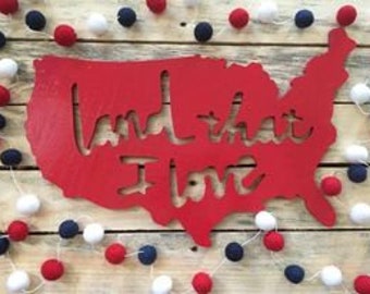 Patriotic Americana Felt Ball Garland - Handcrafted Red, White & Blue Décor