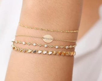 Gold Filled Permanent Schmuck Doppelloch-Anschlüsse | Ovalverbinder | Individuell gravierbarer Verbinder