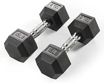 MARCY Rubber Hex Dumbbell Set, Weight Lifting Equipment, Home Gym Fitness, Heavy Duty Dumbbells, Strength Training,Gym Accessories,Heavy