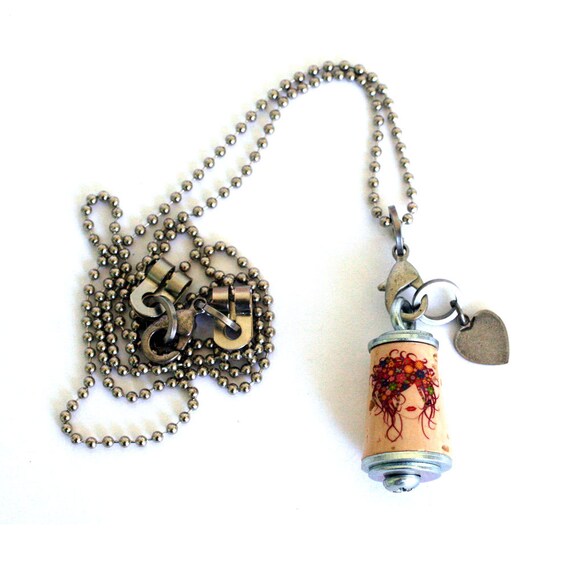 Hair Stylist Necklace Flowers Cork Necklace in Test Tube and Etsy