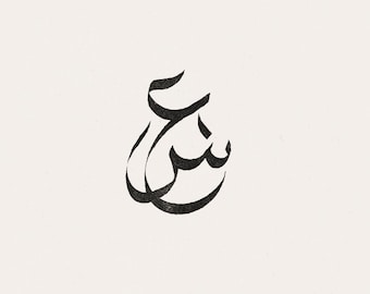 custom digital monogram logo in arabic calligraphy intertwined - 2 letters