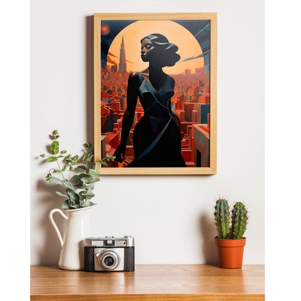 Woman | City | beautiful | Digital Art Print | Wall Art | AI Generated | AI Art | Digital Download | Home Decor | Printable Art