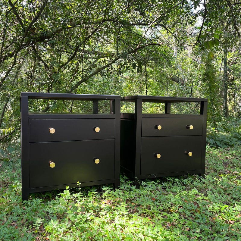 Black Nightstand - Etsy