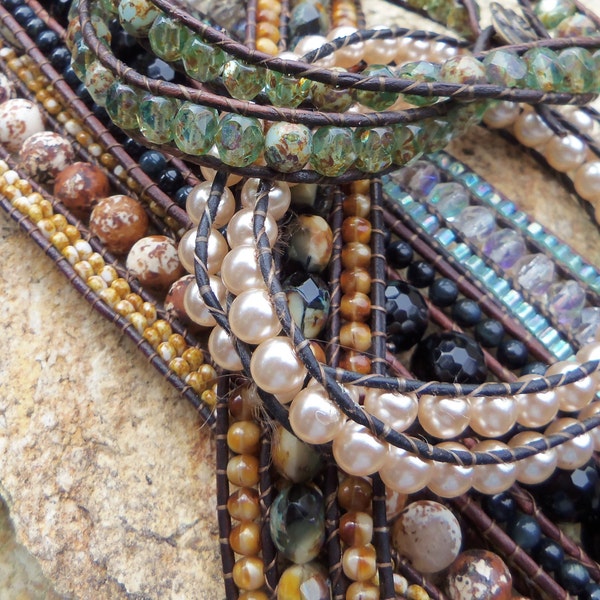 Triple Row (AND Multi Wrap) Leather Bracelet Jewelry Tutorial PDF - INSTANT Download