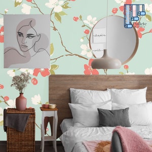 Cute Peach Orange Delight Peel And Stick Wallpaper Or Non-Pasted