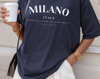 Personalized Milano Italian T-shirt, Custom Travel Christmas Gift, Italian Heritage Italy Themed Gift for Italian, Family Wedding Gift Tee