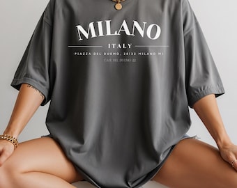 Personalized Milano Italian T-shirt, Custom Name Sleeve Print Italian Heritage Custom Italy Themed Gift for Italian Family Wedding Gift Tee