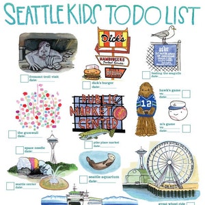 Seattle Kinder zu tun Liste 11 x 14 Kunstdruck