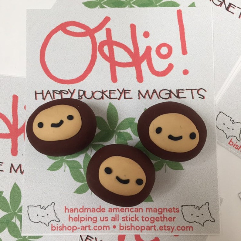 Happy Ohio Rocks Happy Ohio Buckeye Magnets - Etsy