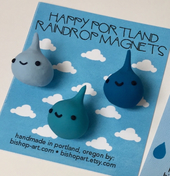 Portland Raindrop Magnets Etsy