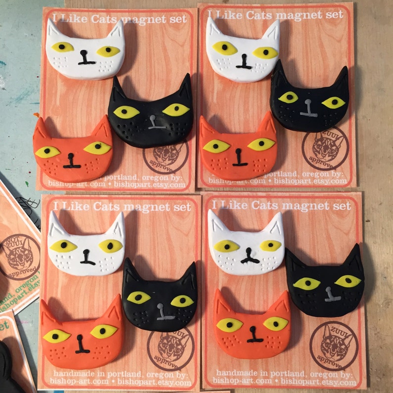 I Like Cats magnet set