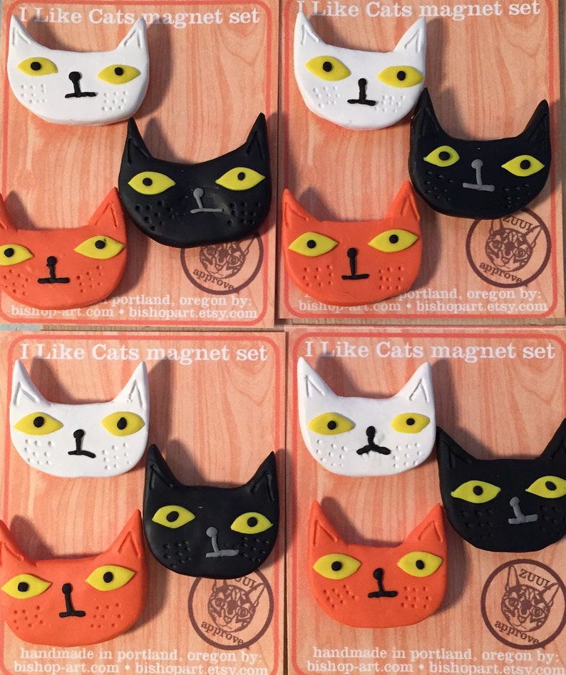I Like Cats magnet set