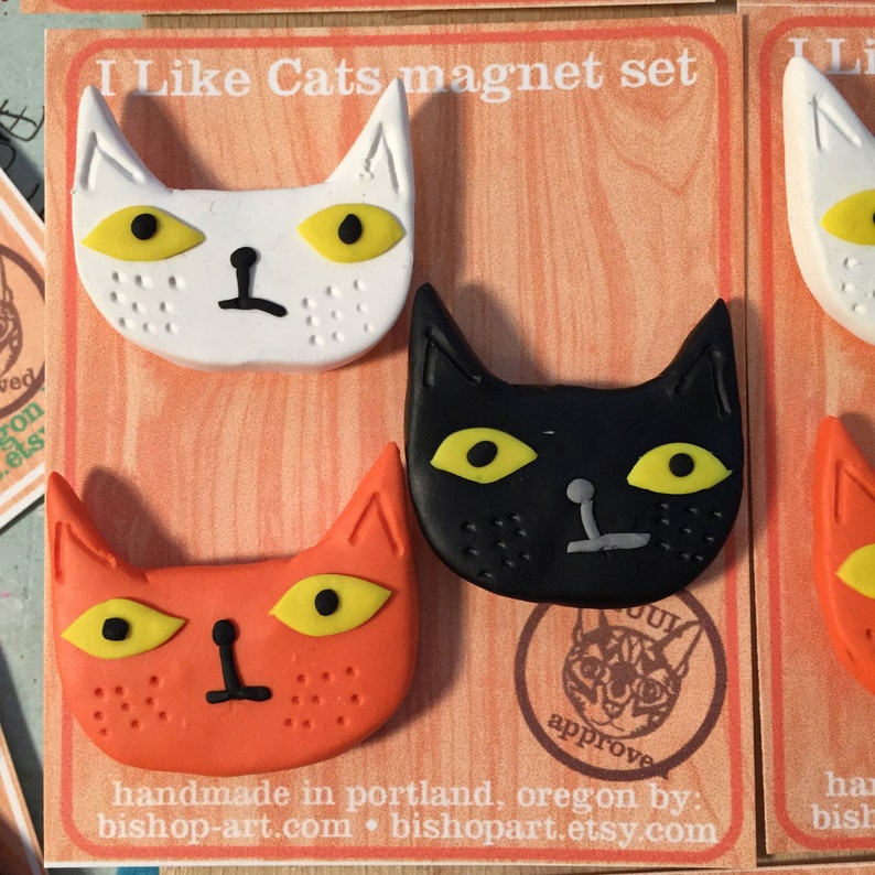 I Like Cats magnet set