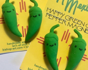 Happy New Mexico Green Chile Pepper magnets