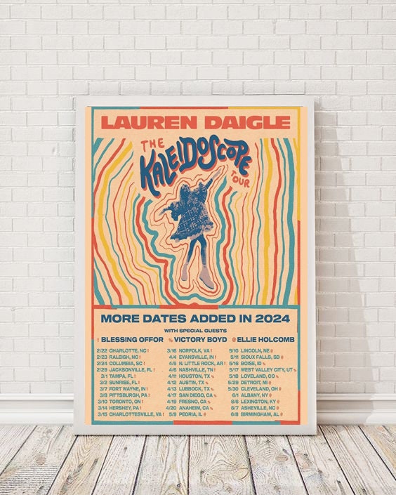 Lauren Daigle - the Kaleidoscope tour 2024 poster - art poster