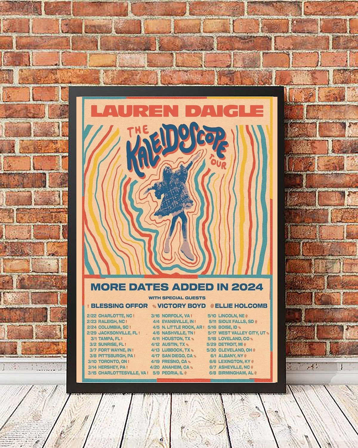 Lauren Daigle - the Kaleidoscope tour 2024 poster - art poster