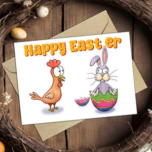 Easter Card "What the Cluck", Watercolour Art, blank inside