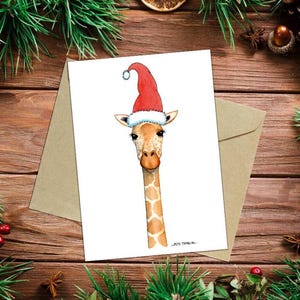 Cartão Girafa de Natal