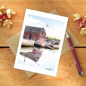 Carte de voeux Old Lifeboat House par un artiste contemporain