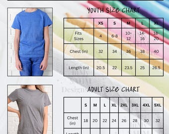 Tabla de tallas Gildan 5000/5000B, Tabla de tallas de camisetas Gildan para adultos y jóvenes, Tabla de tallas combinadas, Tabla de tallas Gildan, Tabla de tallas de camisas, Tabla de tallas