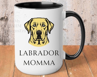 Taza de café personalizada para mamá labrador: taza personalizada para amantes de los labradores, regalo para dueños de perros, taza de café con labrador retriever, taza con nombre de mascota, taza con gráfico de labrador
