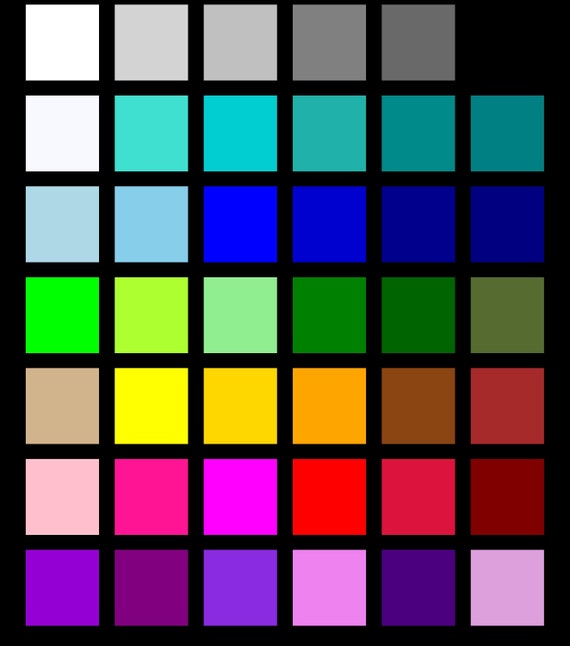 Color swatch guide for POD business;Print-On-Demand Common Color Swatch File; POD Common Color File for Sample; Sample Color Files for POD