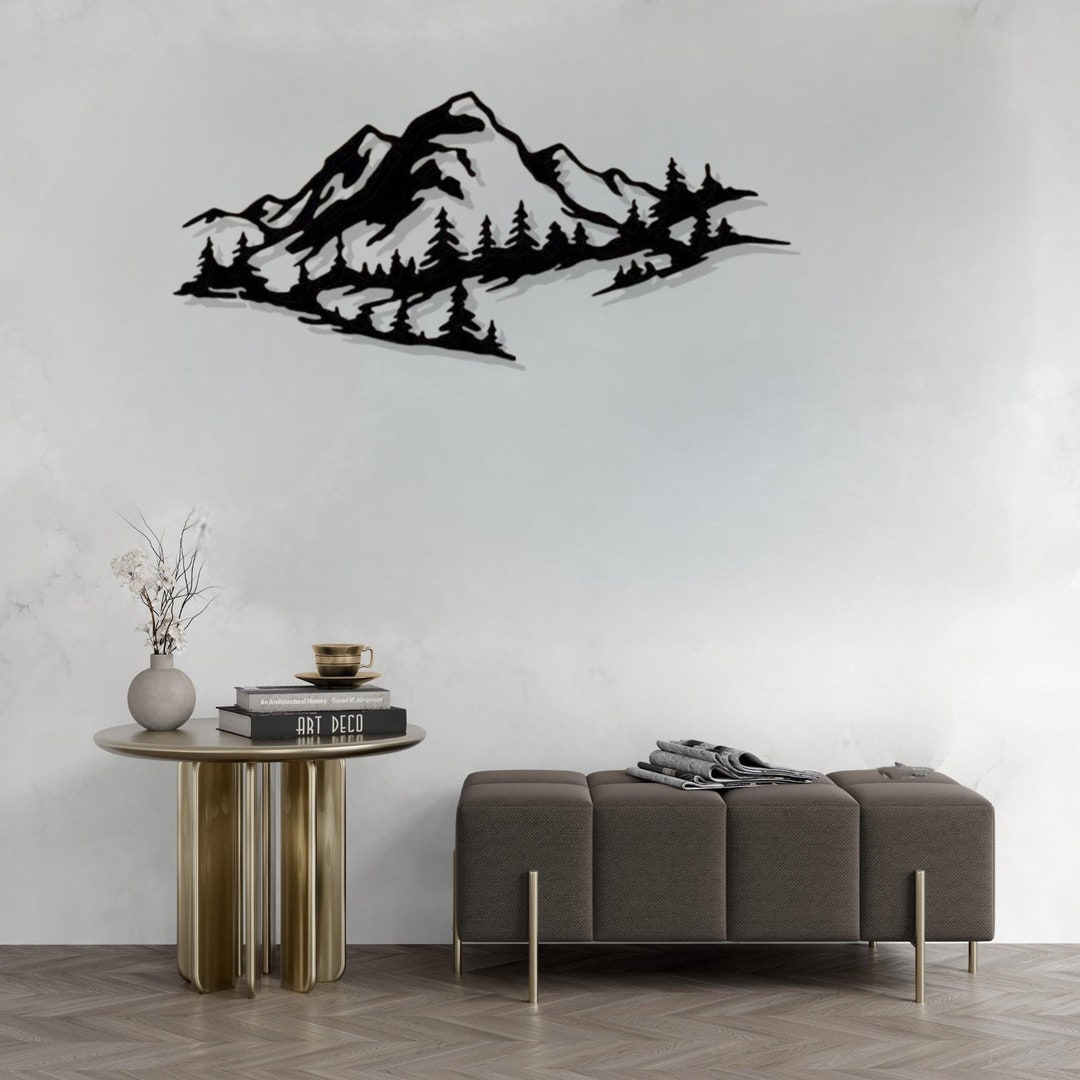 Mountain and Forest Metal Wall Decor: Nature Landscape Art - Etsy