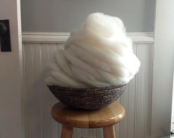Bluefaced Leicester BFL roving - white 1 oz