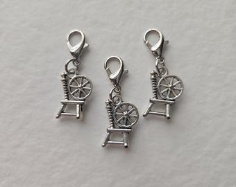 Spinning Wheel Stitch Marker or Zipper Pull