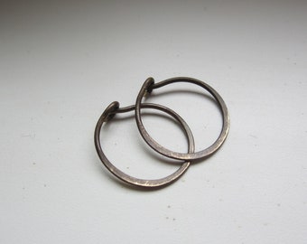 TINY Sweet n' Simple Antique Brass Hoops 9-10mm
