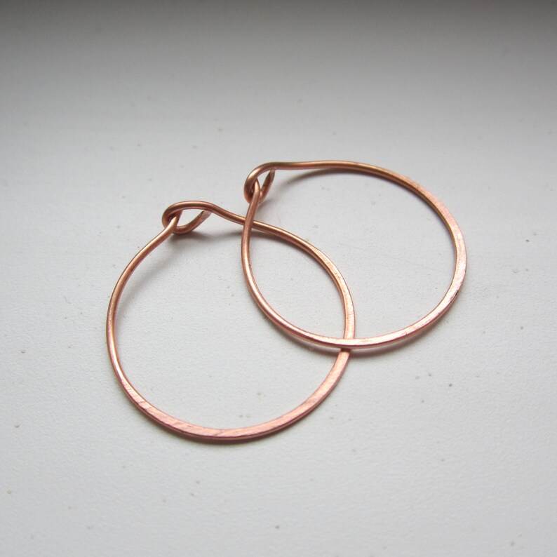 Medium Sweet n' Simple Copper Hoops 3/4 image 1