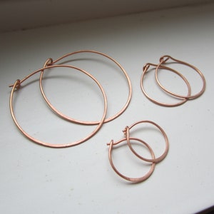 Medium Sweet n' Simple Copper Hoops 3/4 image 3