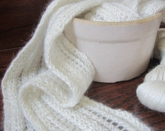 One Skein Pygora Scarf PDF Pattern Knit Instructions