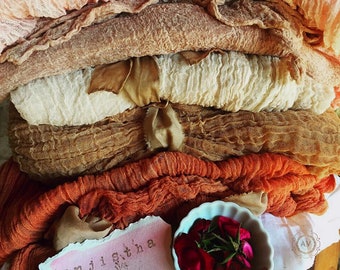 Red Sandalwood Organic Cotton Shawl 10x5 feet Eco Fashion Sustainable