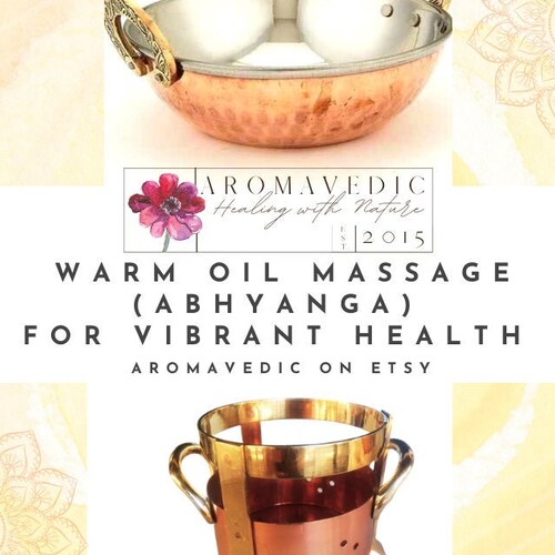 Massage Oil Warmer Set Copper and Stainless Steel Abhyanga Etsy