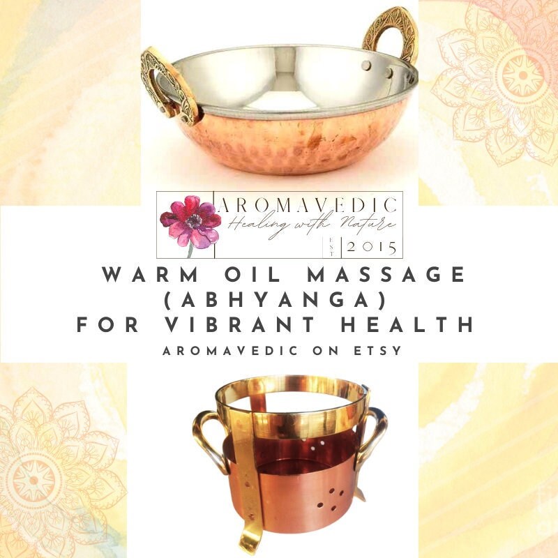 Massage Oil Warmer Set Copper and Stainless Steel Abhyanga Etsy Australia