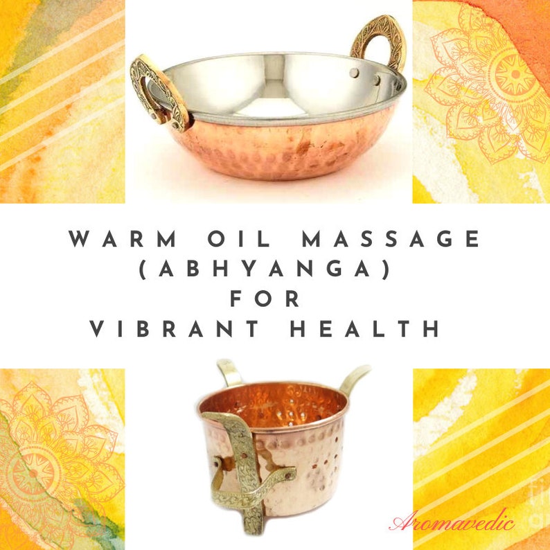 Massage Oil Warmer Set Copper and Stainless Steel Abhyanga Etsy