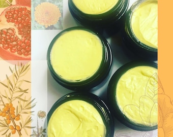 Organic Nourishing Face Cream Soufflé Repair Collagen Boosting Anti Inflammatory Turmeric and Sea Buckthorn