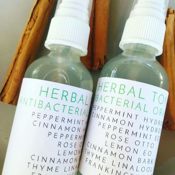 Teeth and Gums No alcohol Oral Rinse with Hydrosols Herbs Essential Oils and Xylitol