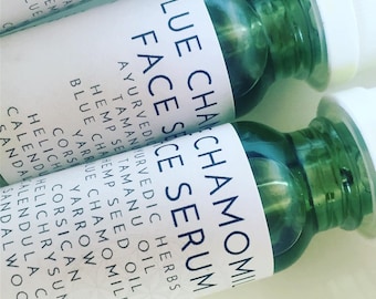 Vegan Organic Face Serum Sandalwood Helichrysum Blue Chamomile Balancing