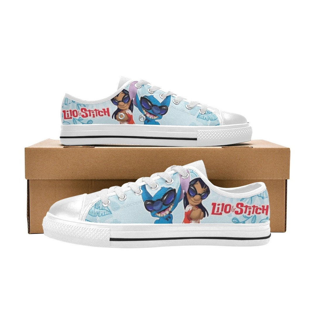 Custom Lilo and Stitch Canvas Shoes Low Top Sneakers for Unisex and ...
