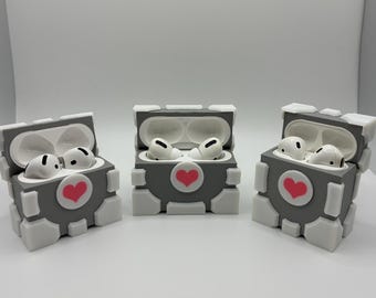 Portal Companion Cube Apple AirPod & AirPod Pro Case | Portal Inspired AirPod Case | Apple AirPod Case | 3D Printed Case