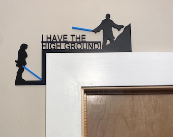Star Wars Door Corner | Kenobi vs Anakin High Ground | Revenge of the Sith | I Have the High Ground | Room Decoration Man Cave Wall Decor