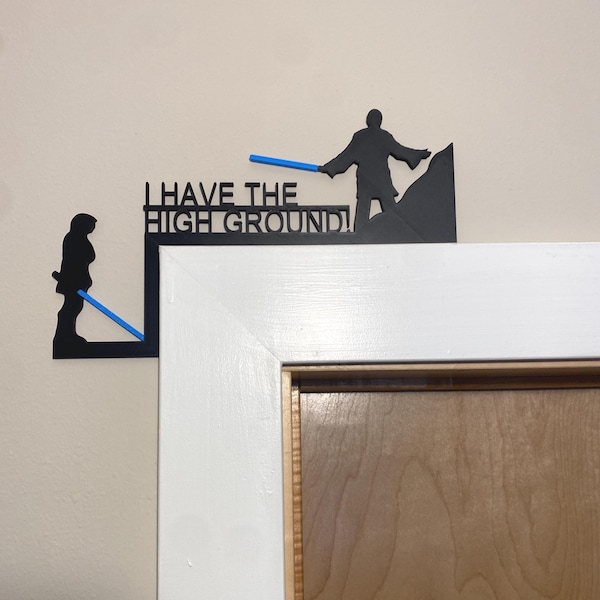 Star Wars Door Corner | Kenobi vs Anakin High Ground | Revenge of the Sith | I Have the High Ground | Room Decoration Man Cave Wall Decor