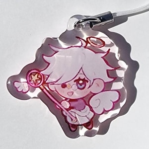 Qifrey Angel keychain | Witch Hat Atelier | double-sided, front side epoxy, 1.5 inches