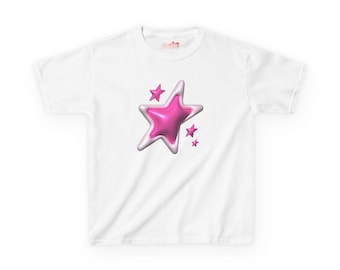 Koszulka dla niemowląt Y2K Pink Stars Aesthetic | Koszulka z krótkim rękawem Stargirl Pink Stars Y2K 90s Aesthetic